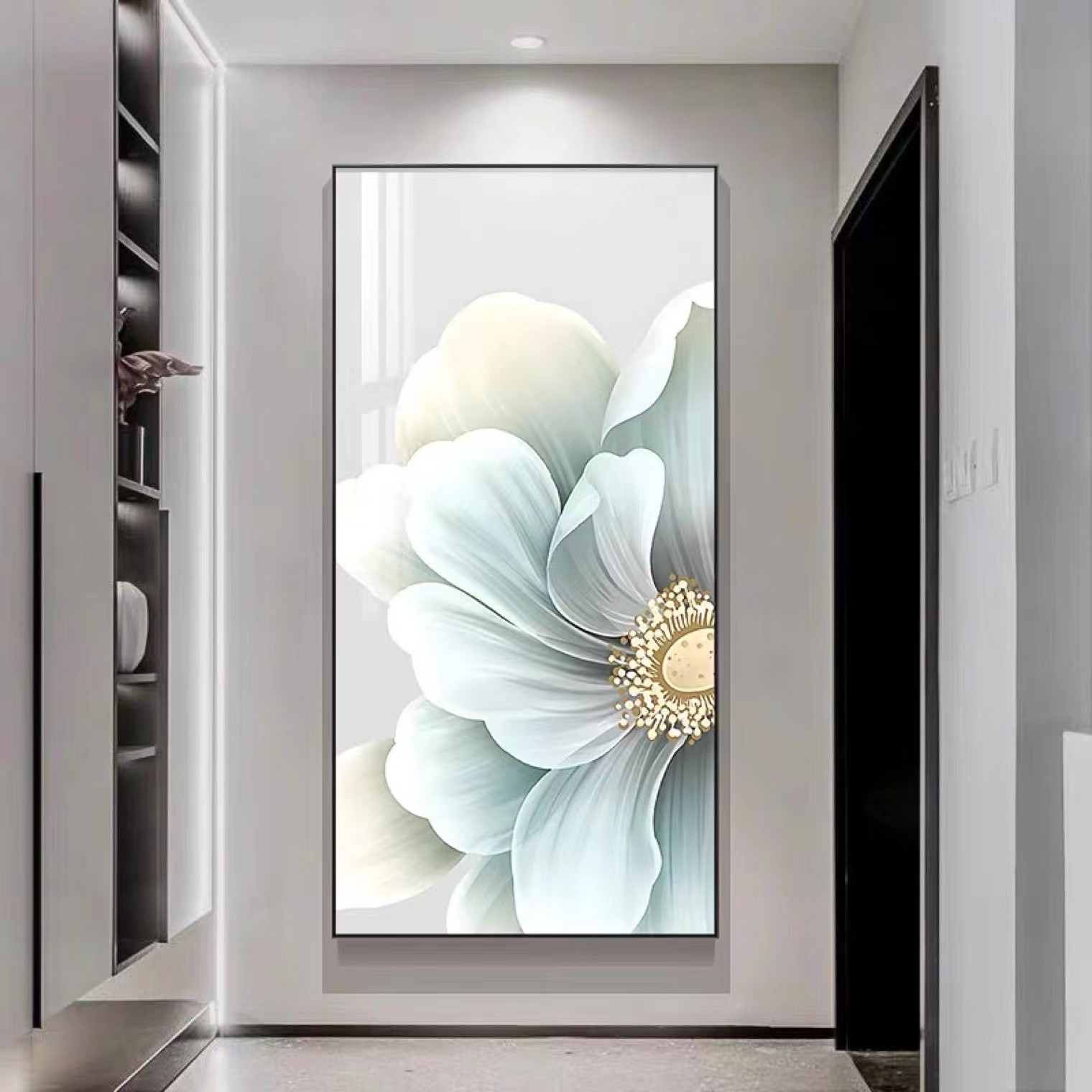带灯玄关画【向阳花开】【多款画面选择】晶瓷镶钻铝合金边框画框