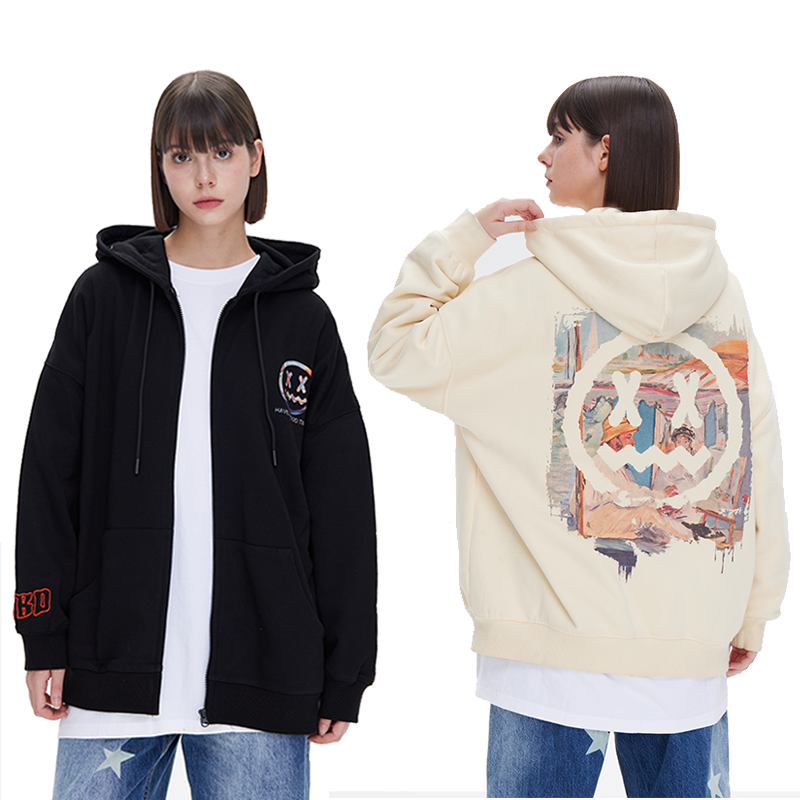 【开衫外套】MBD小恶魔笑脸春季男女潮牌情侣宽松连帽卫衣oversize