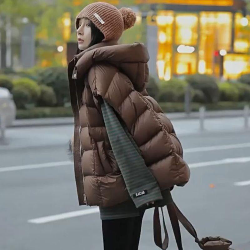 新款薄羽绒羽绒衣马甲女设计感小众韩版宽松洋气加厚连帽