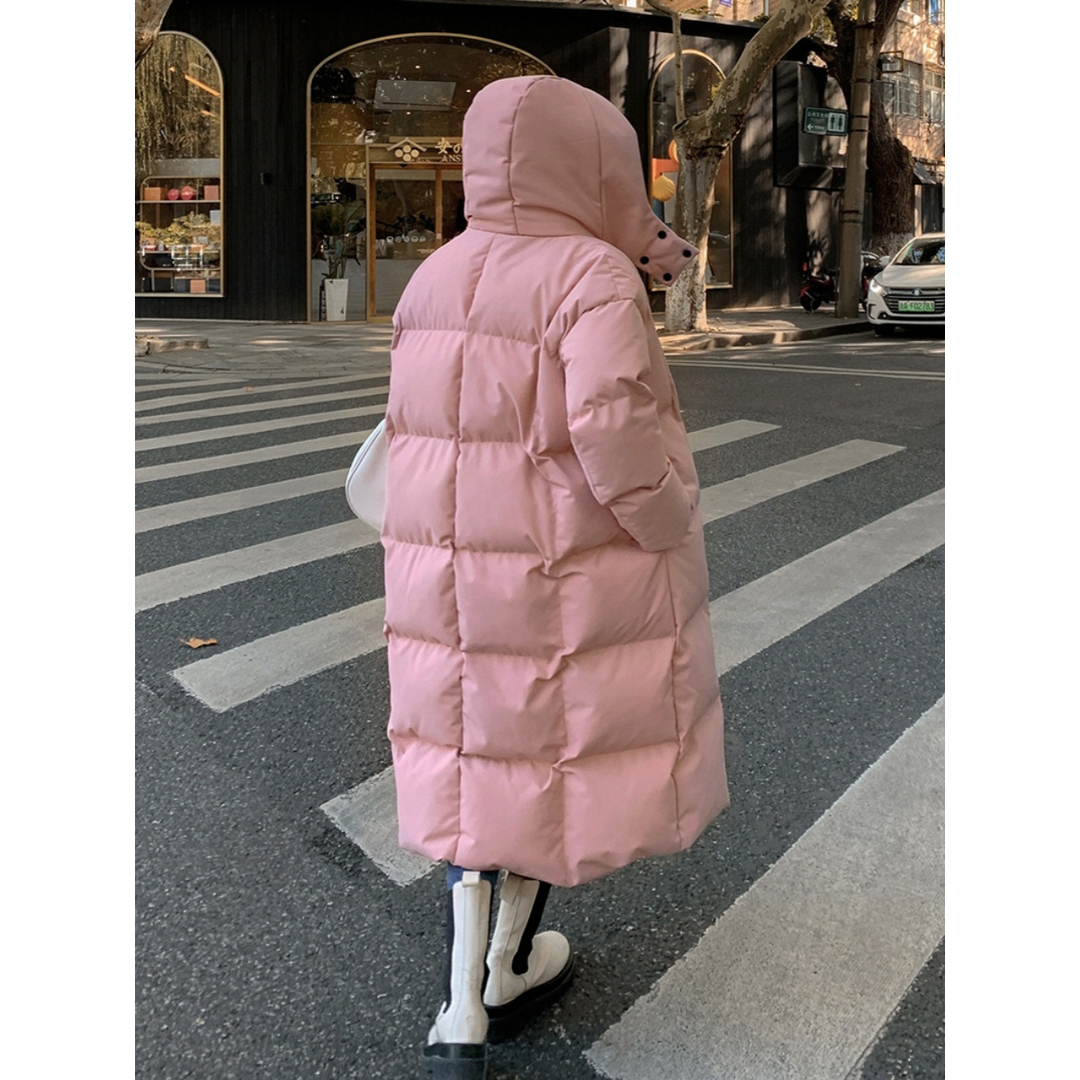 博腾羽绒服服女2023冬装韩版过膝棉袄高个子170超长款到脚踝棉