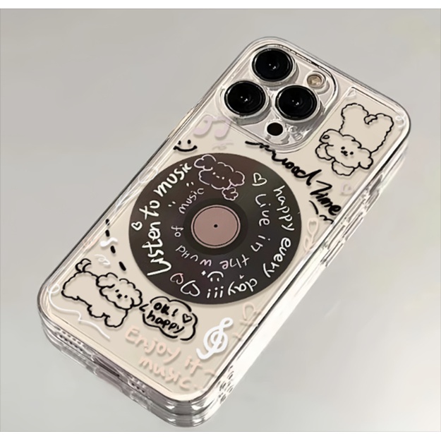 涂鸦CD小狗苹果oppo小米vivo华为iPhone15手机壳14pm太空13软壳12