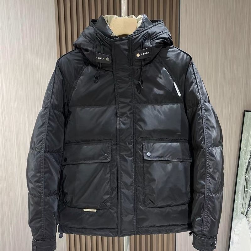 爆款冬季免洗滑料羽绒服男潮流三防加厚上衣时尚短款外套帅气保款
