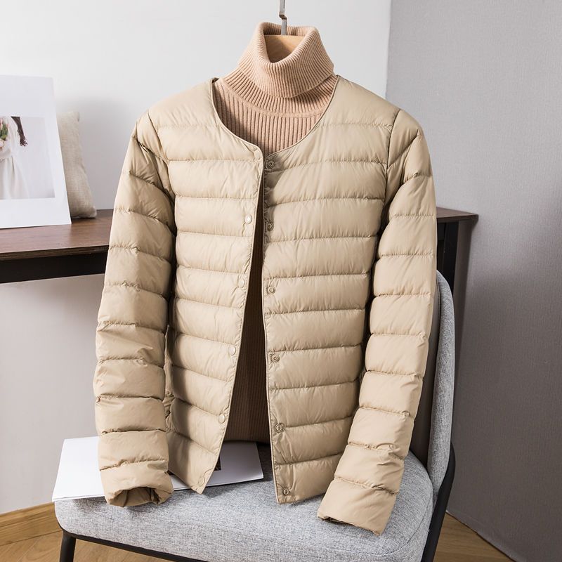 羽绒服轻薄羽绒服女短款2023新款圆领保暖内胆修身内穿打底款