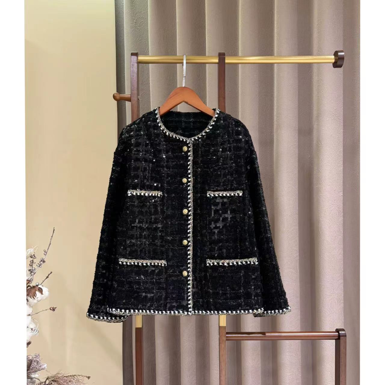 【晨老板】~ceilina【落幕星河】时尚亮片编织长袖外套79242009