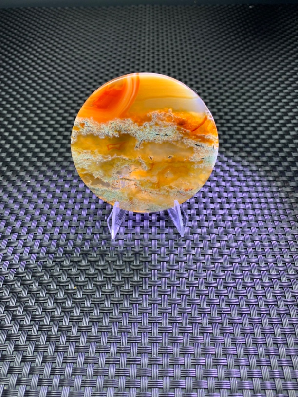 天然水草玛瑙#圆牌