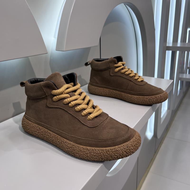 秋冬新款男士翻毛皮加绒男经典软底舒适透气男鞋帅气小众韩版鞋子