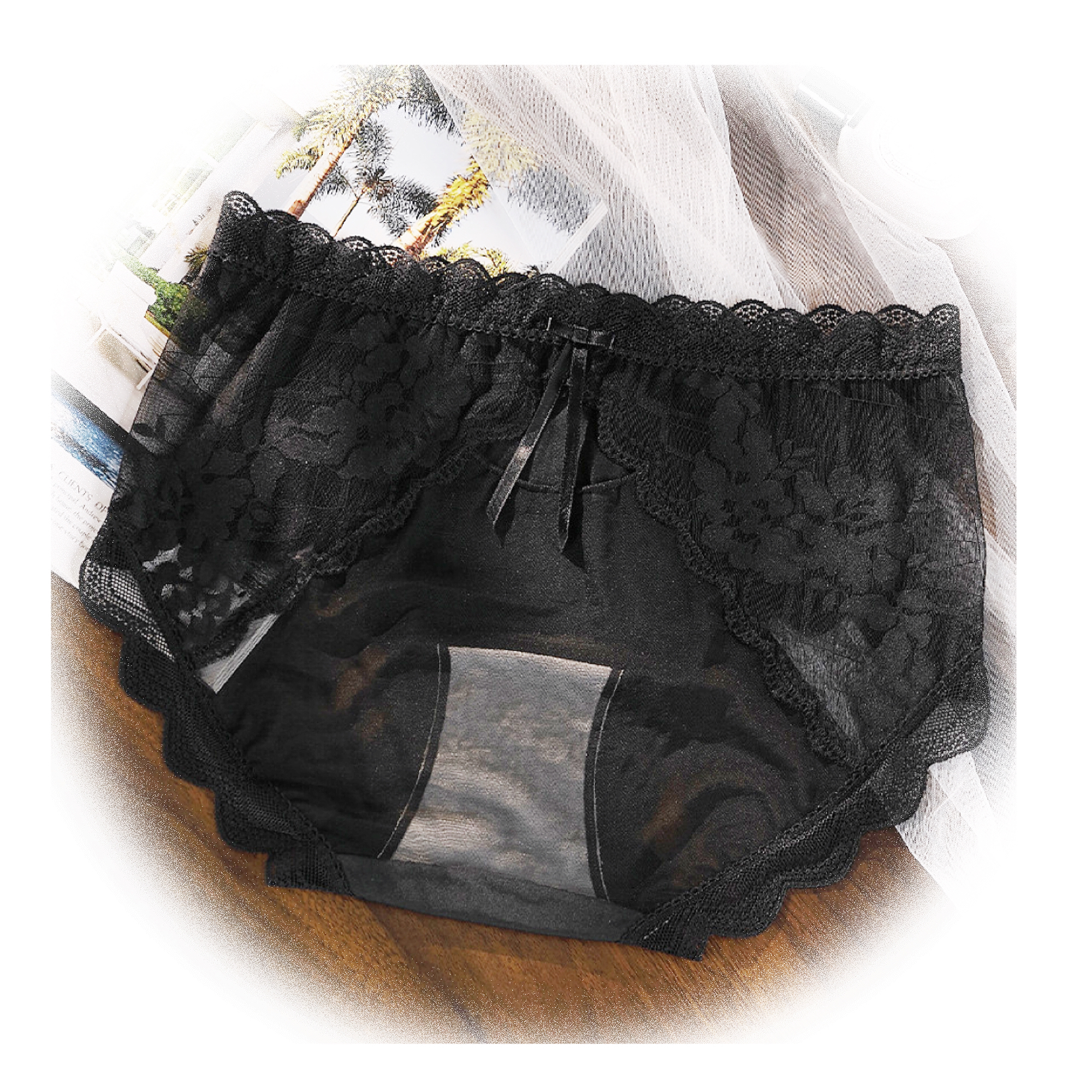 伊微女性感蕾丝底裤无痕女内裤新款舒适大码薄款夏季高能感尤莱特