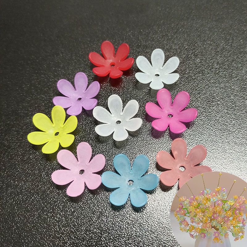 20mm六瓣花瓣五福花绣球太阳花材料叶子珠子手工串珠DIY配件材料