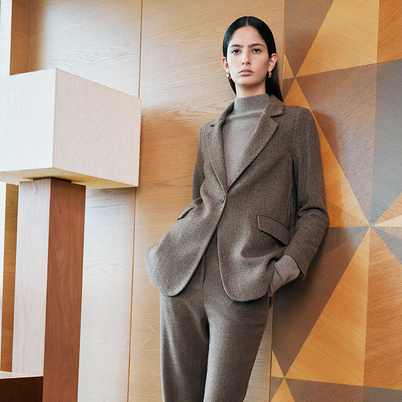 歌莉娅可水洗绵羊毛西装冬季毛呢高级外套女士通勤商务10CL6E1U0