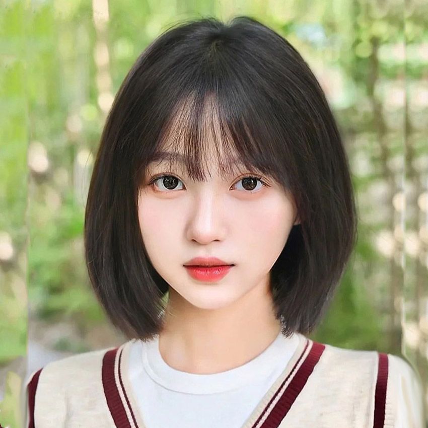 假头套女短直发甜美可爱日系波波头春季少女短直发自然无痕全头套