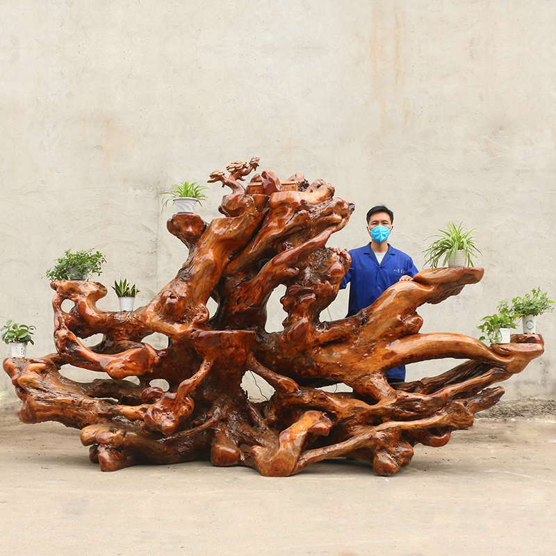 根雕树根天然实木阳台多层花架室内原木客厅根艺花盆架AF7811
