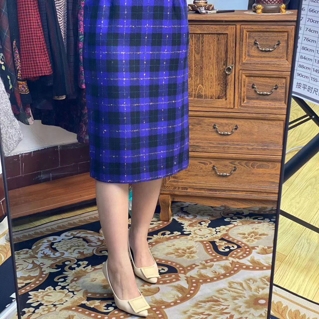 [粉丝专属]女装半身裙半身半身毛呢裙裙网红夏季夏季复古印花提花