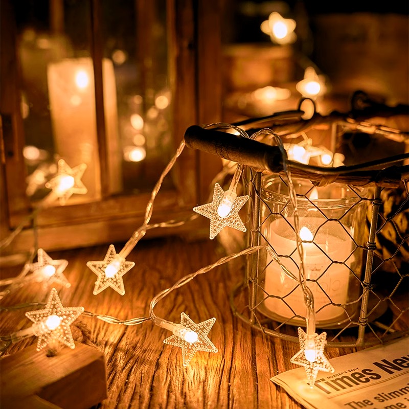 星星灯led太阳能串灯户外露营摆摊氛围装饰灯卧室圣诞节氛围灯串