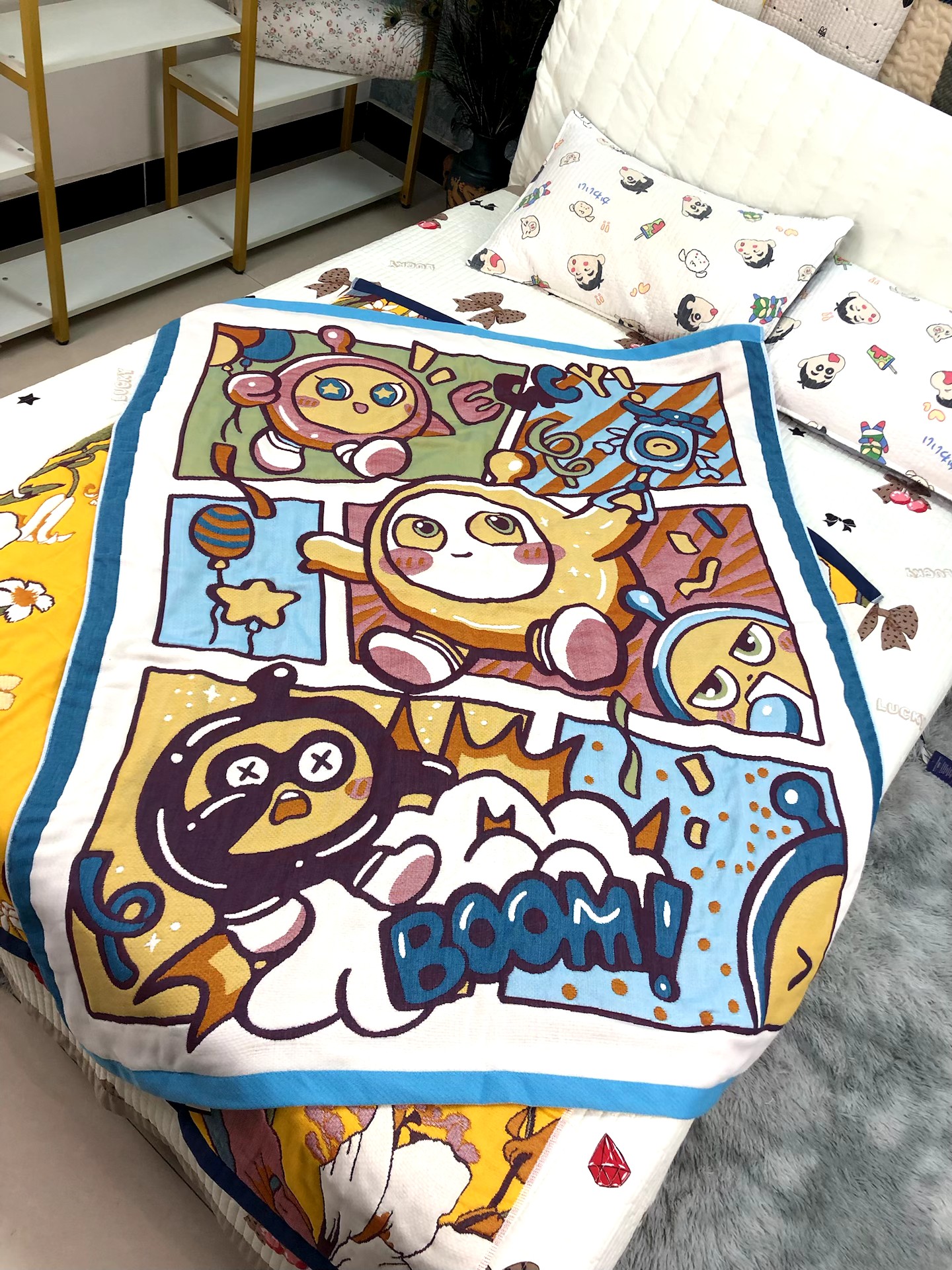 多功能纱布面包被加厚柔软舒适家用儿童盖毯午睡毯休闲毯