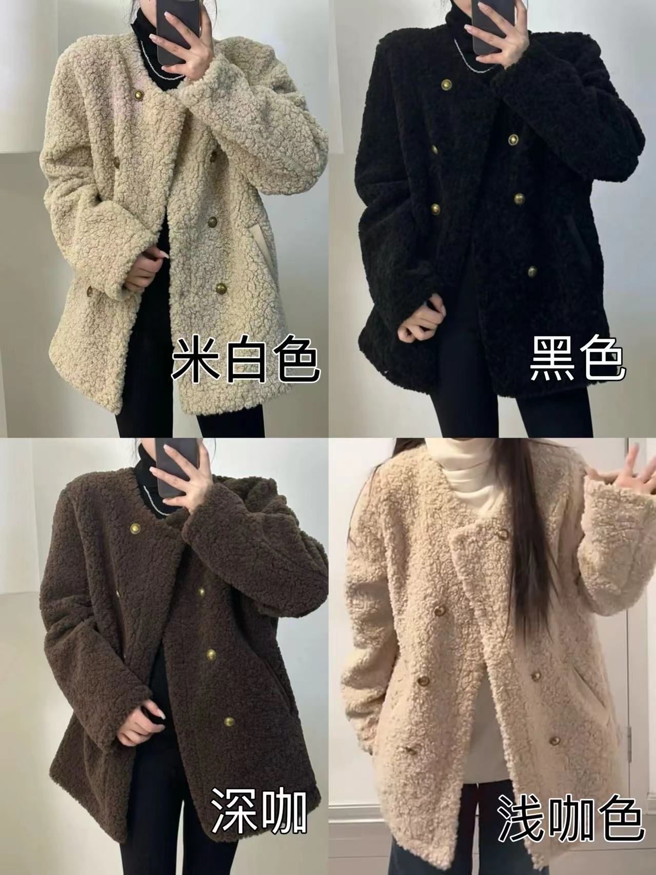 胖mm秋冬大朵毛显瘦复古版型正毛毛宽松外套加厚时尚网红休闲