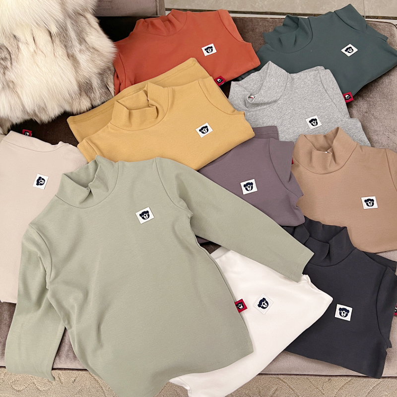 【直播福利】萌娃冬装儿童半高领打底衫2025秋冬款男女童内搭保暖T