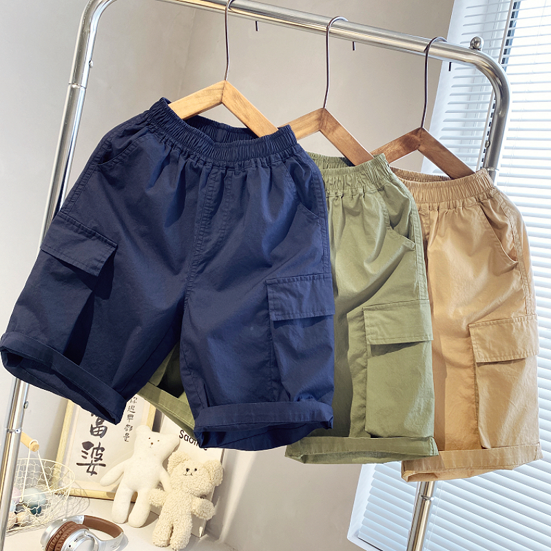 男童五分裤子2025夏季新款儿童薄款工装裤宝宝休闲帅气短裤中裤