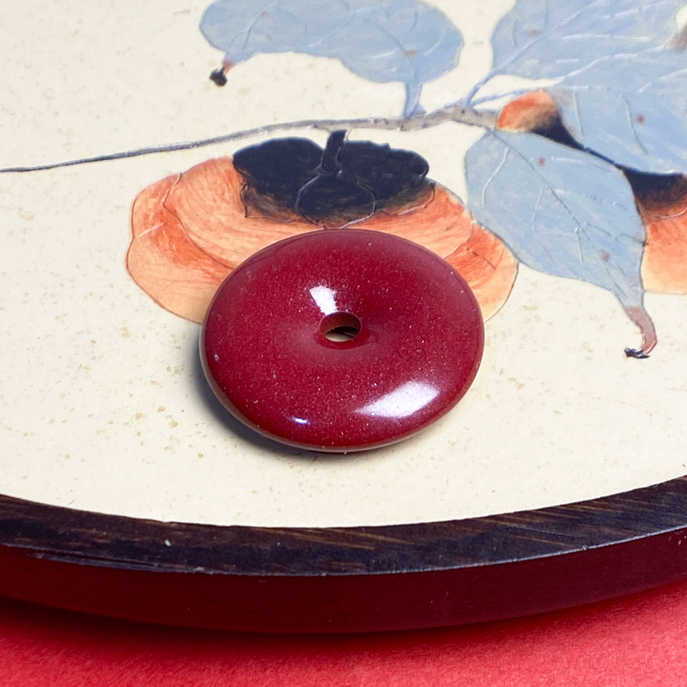 含辰砂工艺品紫金砂朱砂平安扣保真本命年礼物男女同款