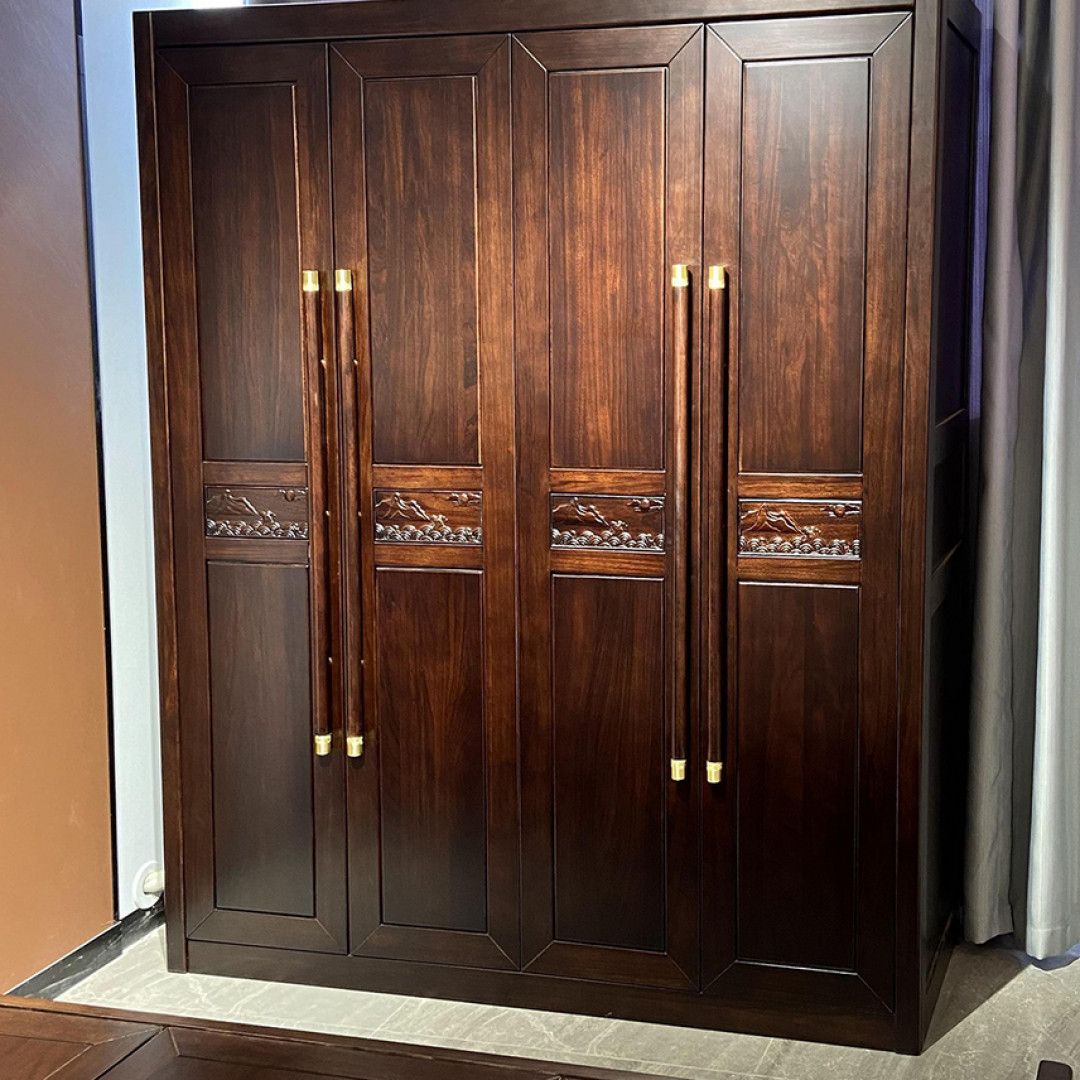 四门客厅否家用六门主卧衣柜新中式平开门卧室实木家具储物