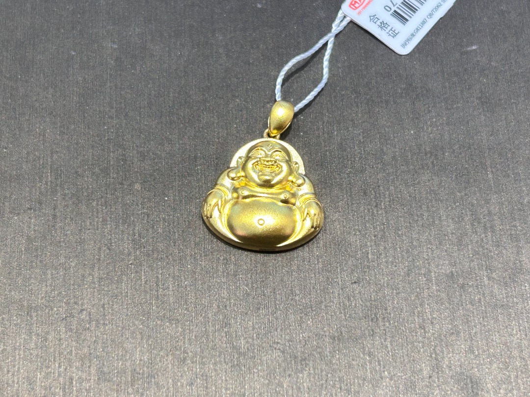  【金展珠宝】足金 大肚笑佛吊坠