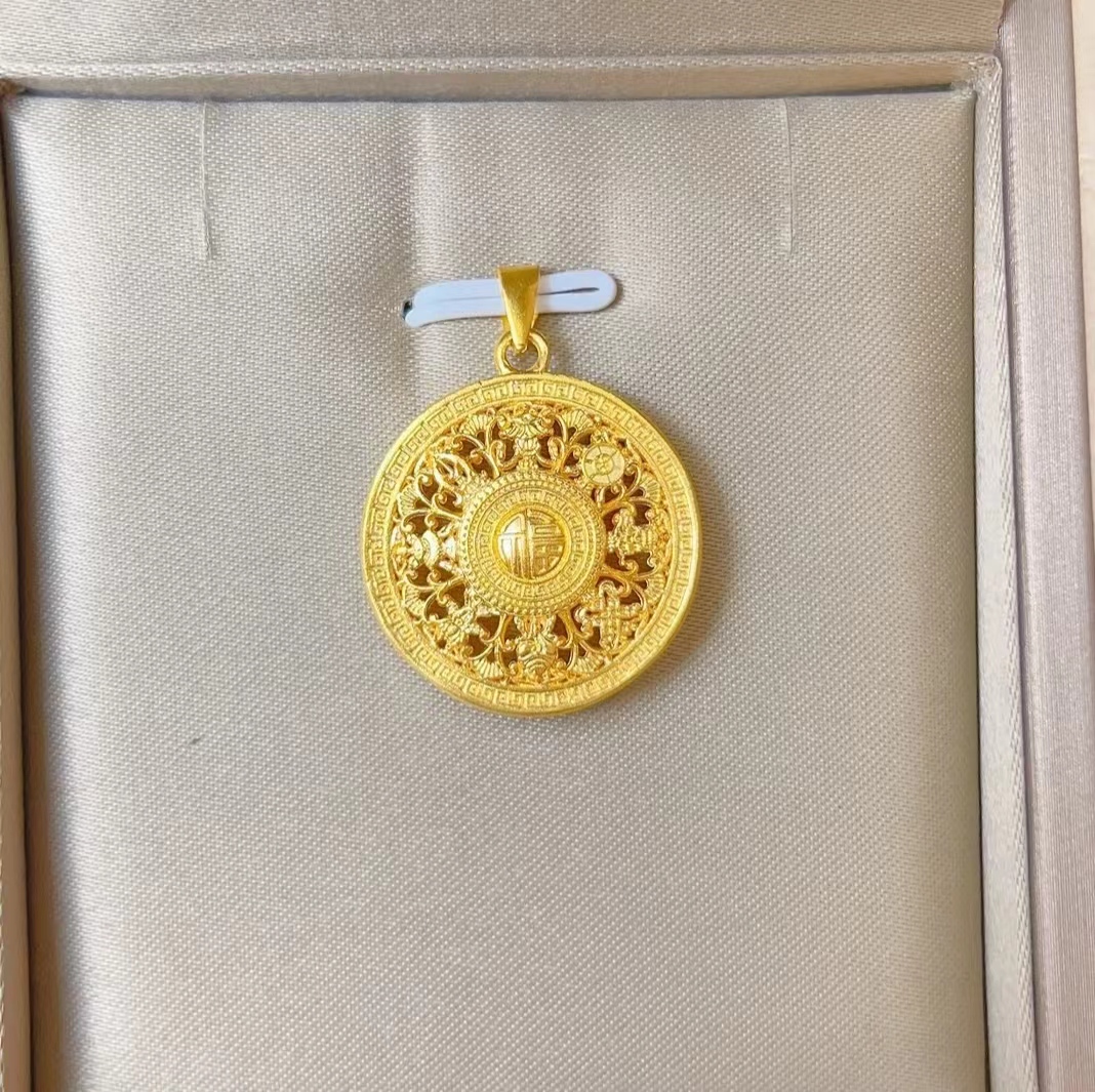 【金展珠宝】 足金 八宝罗盘福卍吊坠 瓜子扣