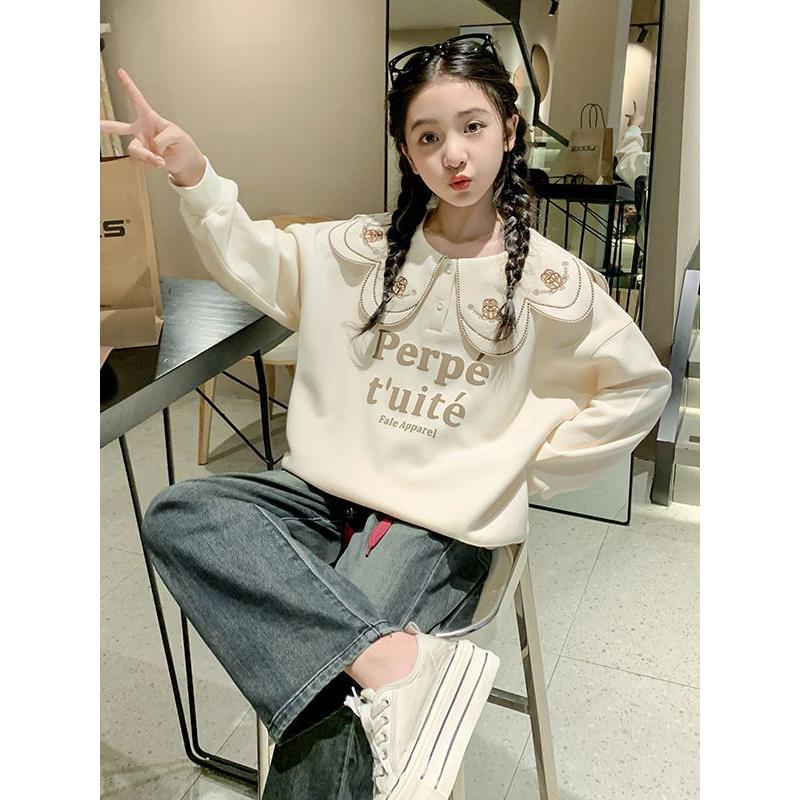 女童卫衣春秋款2023新款洋气女孩学院风童装儿童女大童上衣秋装潮