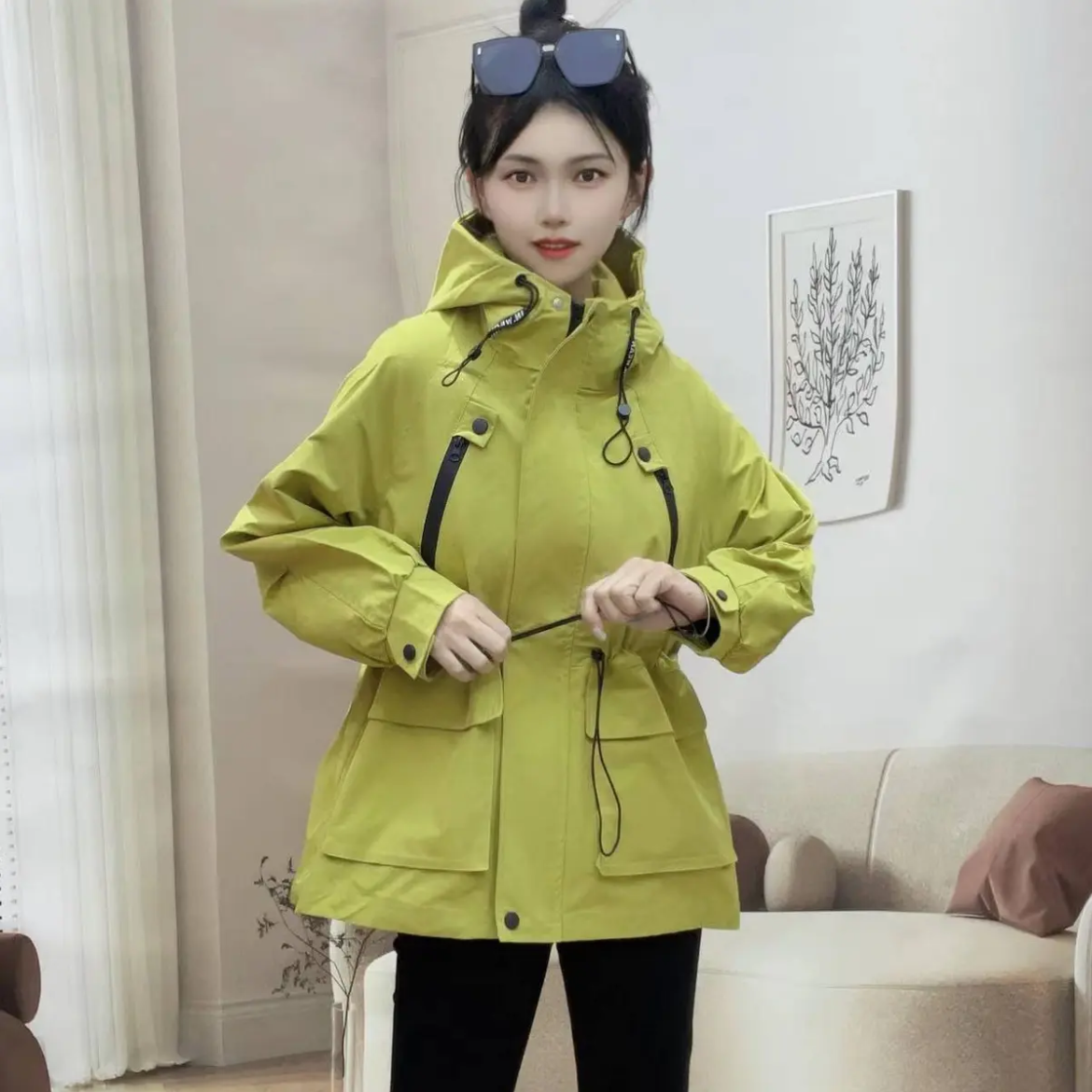 903款冲鋒衣外套女春装2024秋季新款爆款收 腰显瘦设计感气质风衣
