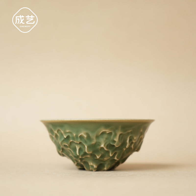 海棠斗笠杯喝茶杯中式家用功夫茶具高档主人杯茶叶个人专用普洱杯