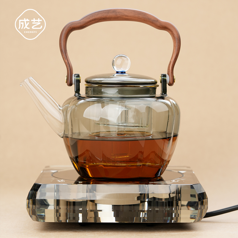 水晶家用高档烧水电磁炉高端泡茶煮茶必备家用玻璃蒸煮一体煮茶器