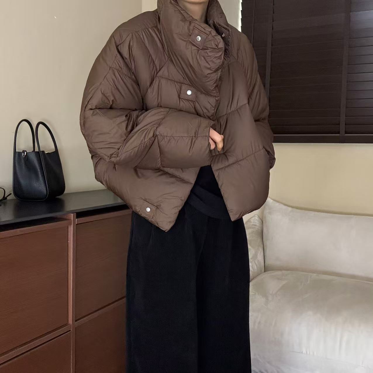 2024年新款棉服女冬短款宽松加厚棉衣复古韩版时尚潮流棉袄-2505