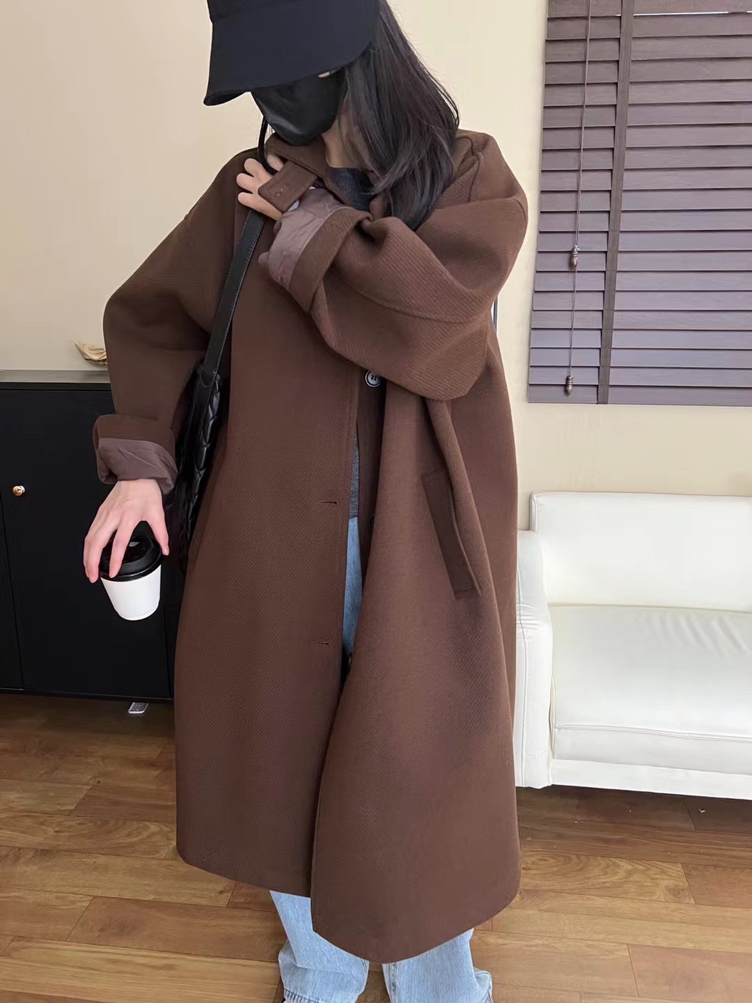 秋季气质立领时尚休闲中长款宽松高级感洋气外出新款外套L0199