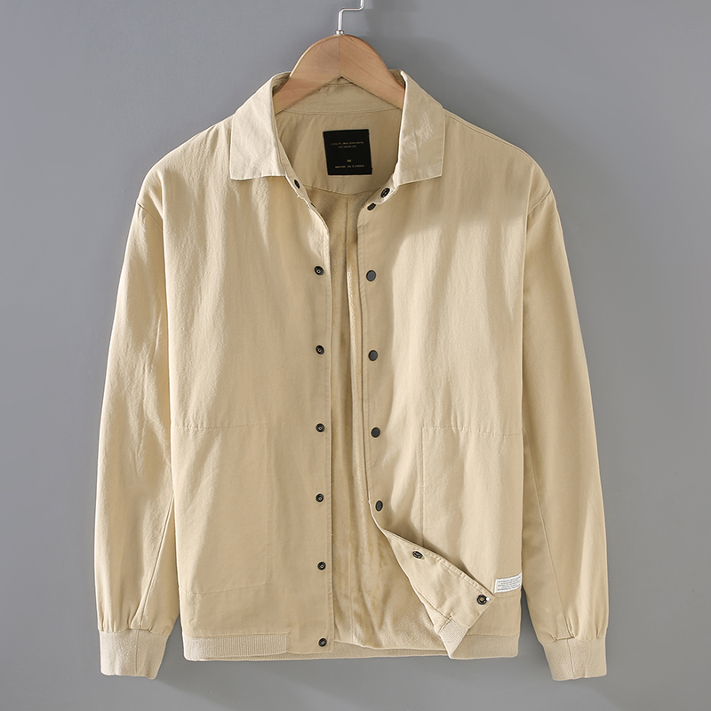 OG076复古纯棉休闲宽松男士商务长䄂外套百搭夹克衫冬季工装