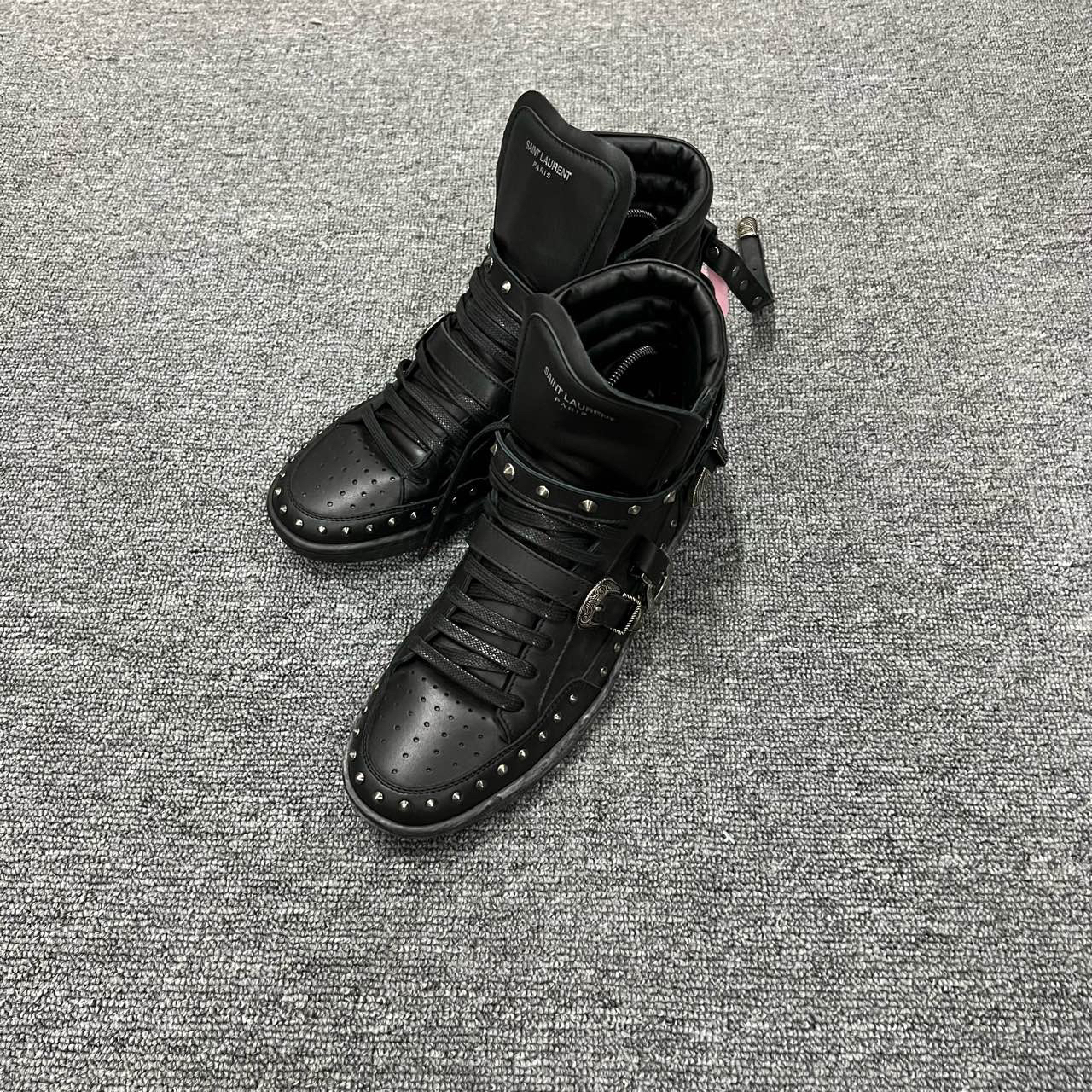 Saint Laurent slp 黑色铆钉高帮板鞋 42码/98新/公价9800/无配件