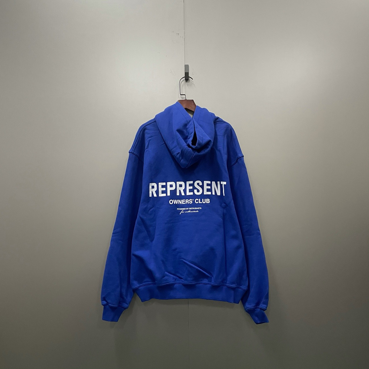REPRESENT 蓝色印花logo帽衫 全新/公价1359/吊牌 bc003957