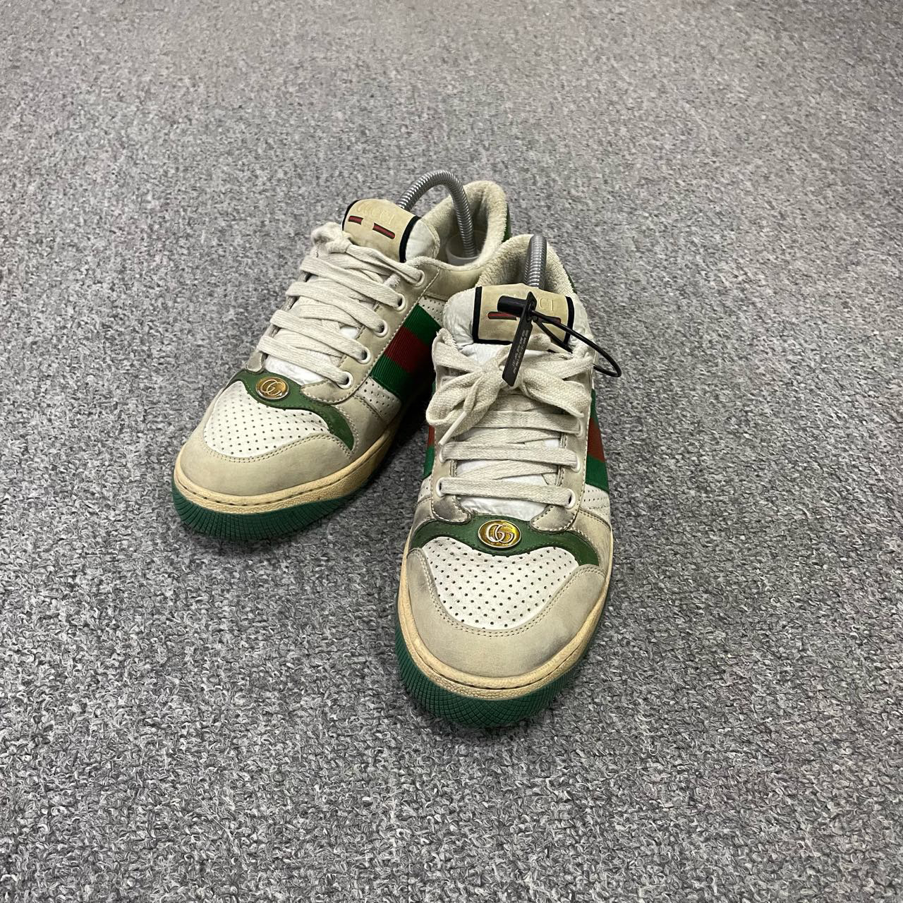 GUCCI 古驰脏脏 棕绿鞋头气孔板鞋 40码/95新/无配件