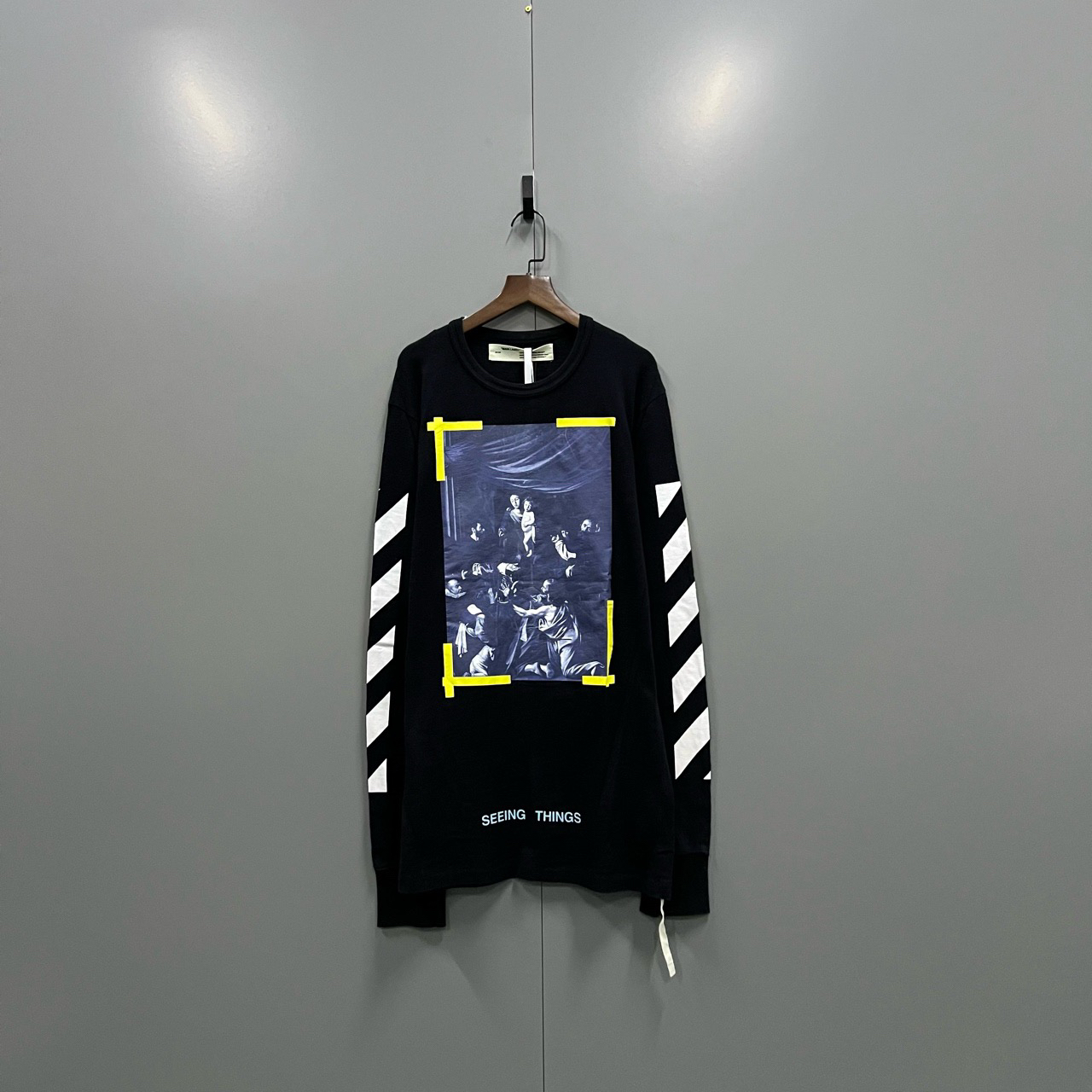 （jp）OFF White ow 黄条宗教油画卫衣 M码/98新/公价3780/无配件