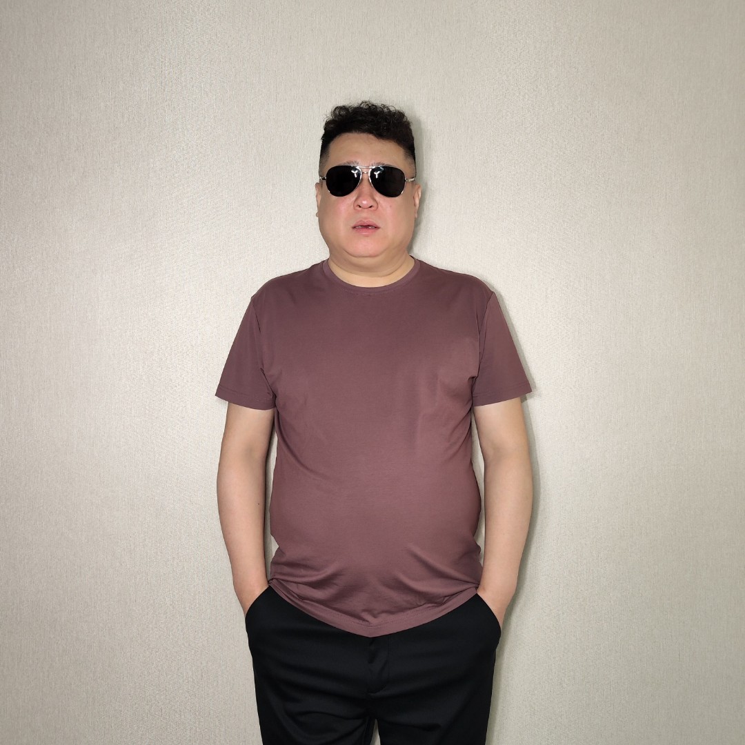 男士时尚夏季百搭修身胖子圆领纯色丝光棉男款上衣短袖大码男装FP