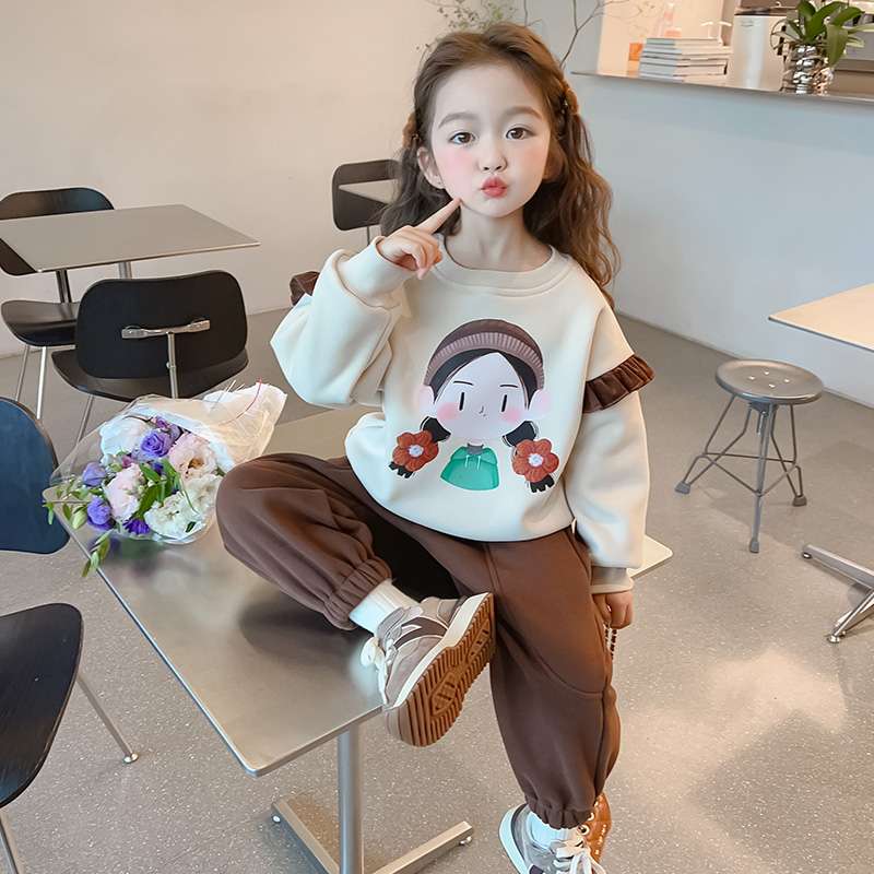 女童秋装套装2024新款儿童春秋时髦洋气秋冬宝宝秋季卫衣运动