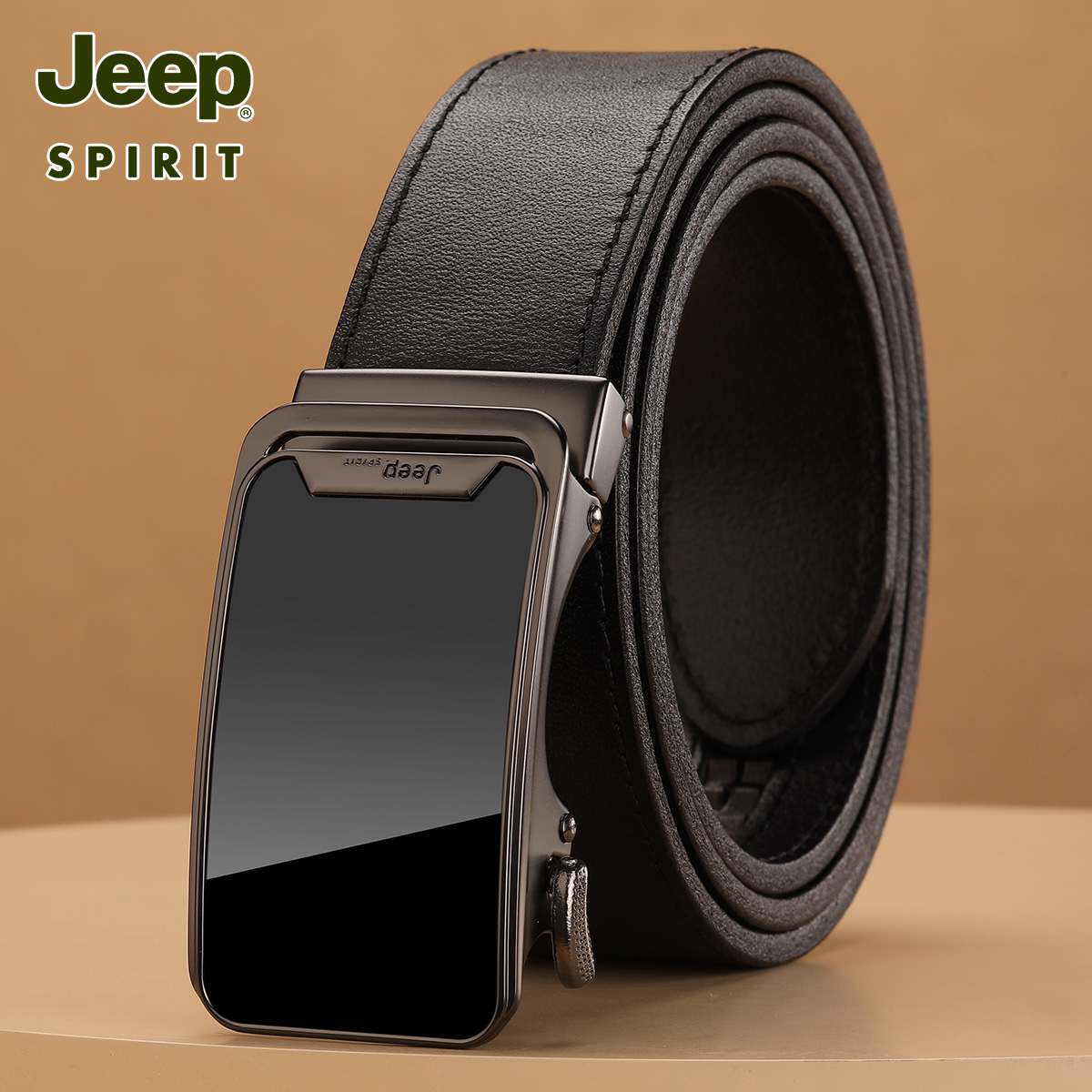 JEEP男士皮带真皮自动扣青年休闲商务西装裤带年轻人腰带专柜正品