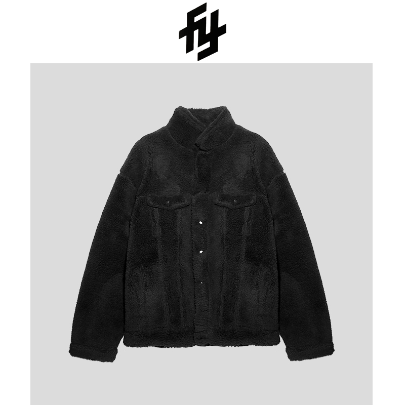 143巴家泰迪颗粒绒夹克加厚秋冬百搭黑色休闲男外套