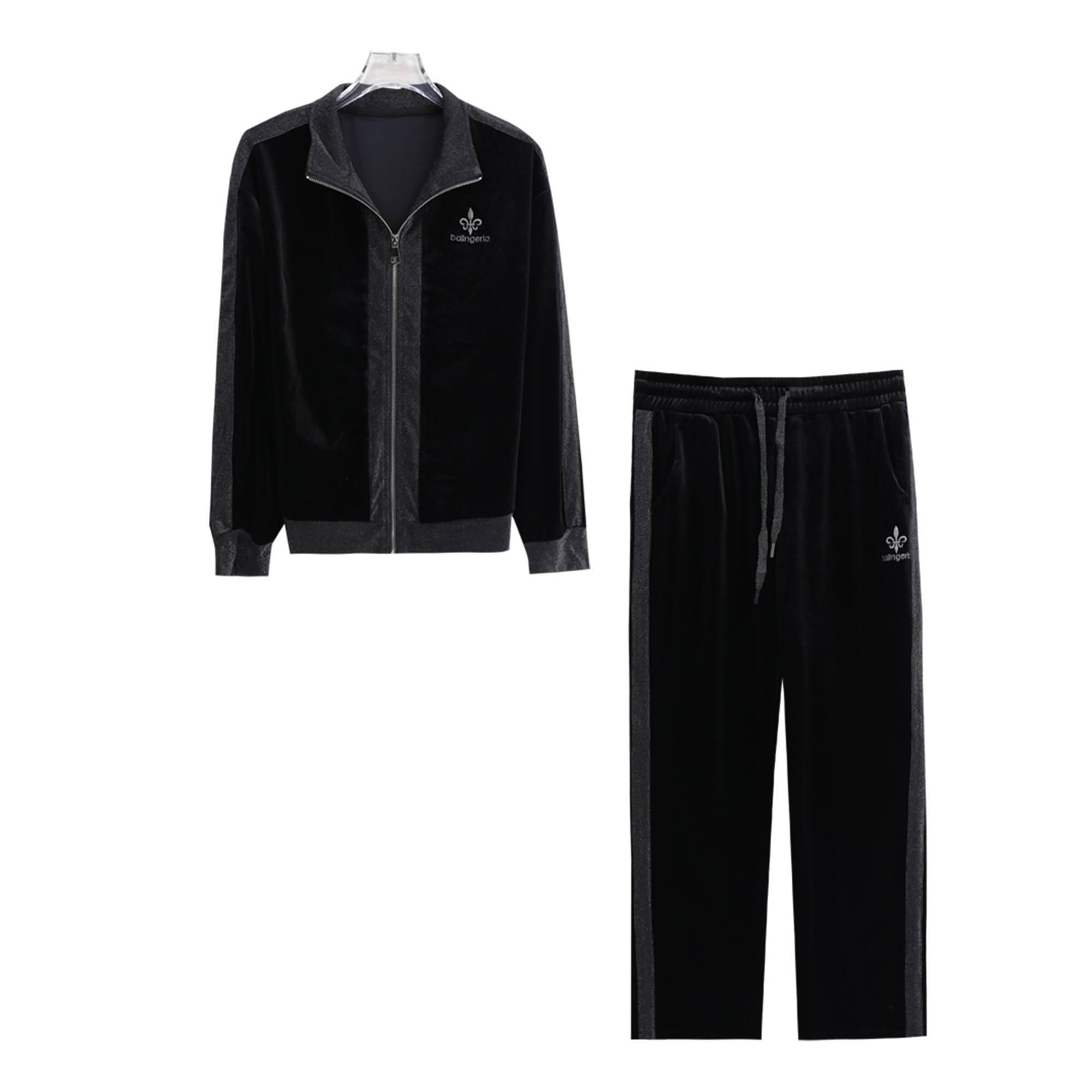 新款时尚丝绒减龄气质宽松阔腿裤休闲两件套S4716