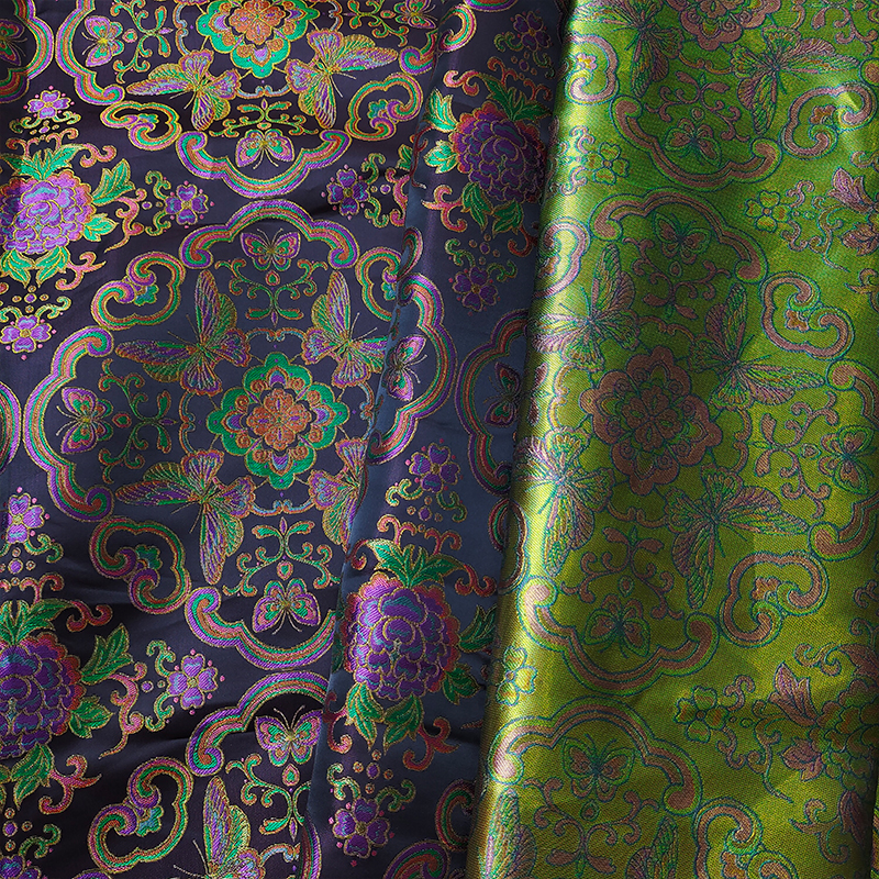 黑如意宋锦亲肤高级重工中国风新中式外套面料加厚时尚高货潮布料