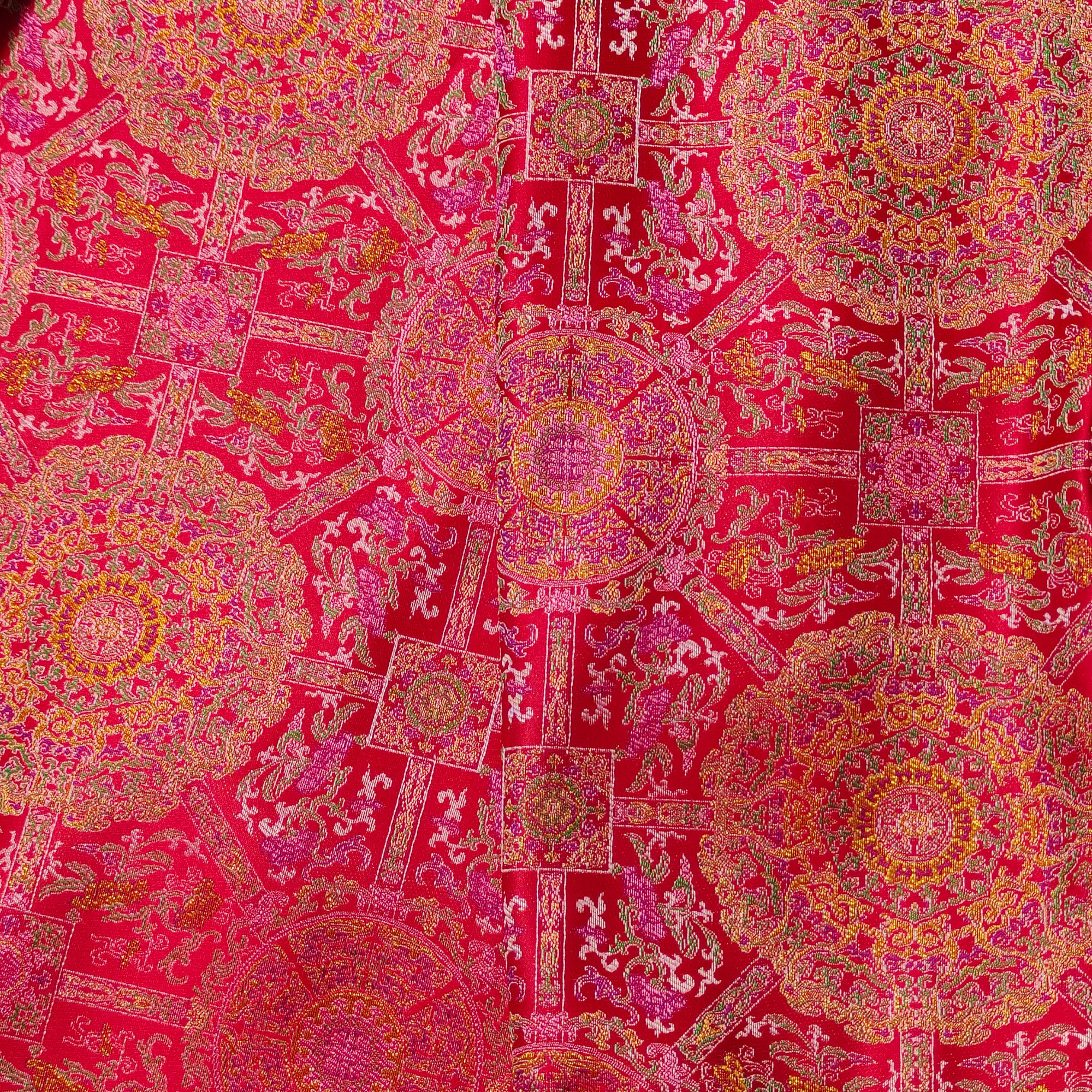 红色八达运宋锦幂同款新中式国风国潮服装面料高端外套手工布料