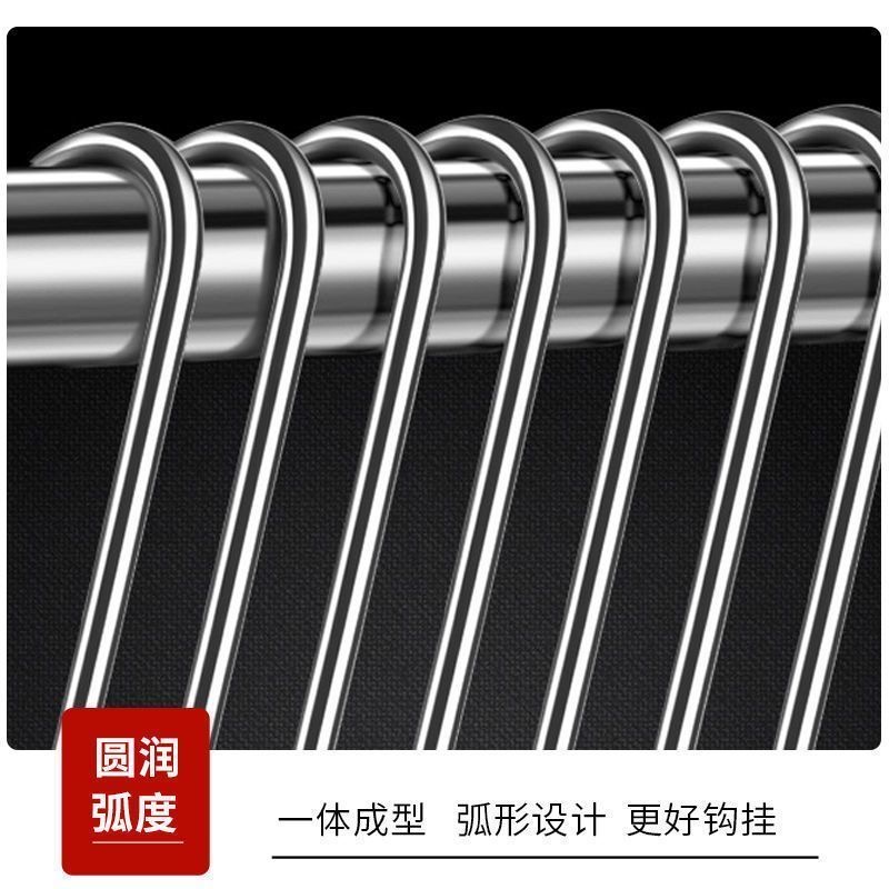 腊肉挂钩家用挂肉钩子不锈钢尖头S型加粗腊鱼腊肠火腿烤鸭香肠勾