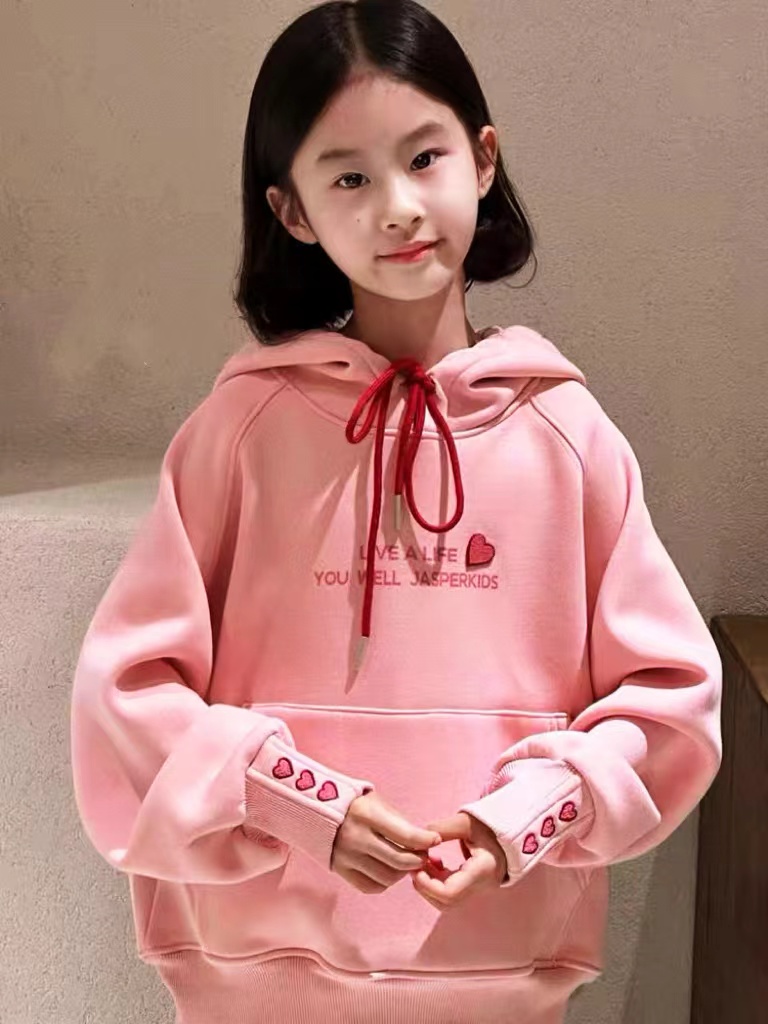 409101《现》小涵家玲姐优选韩版儿童休闲舒适时尚日常加绒连帽卫衣