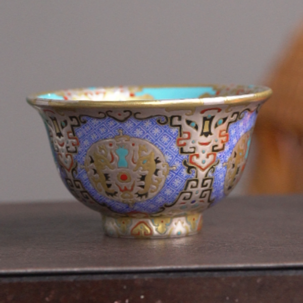 景德镇陶瓷拙存斋错金银压手杯