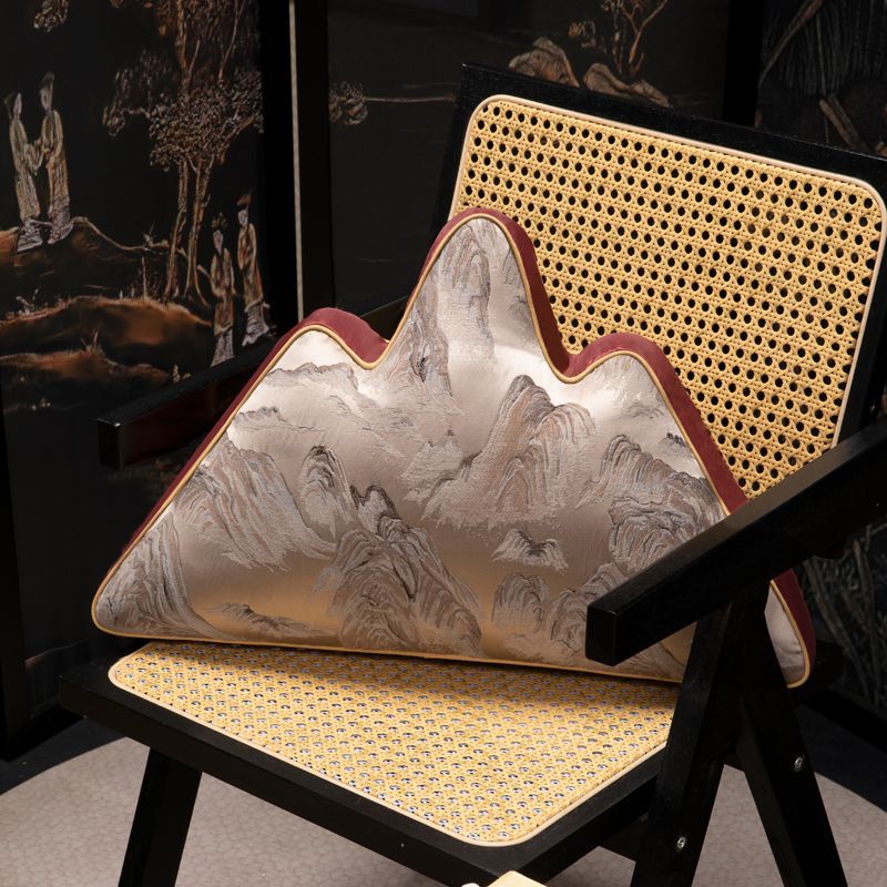 「千里江山系列」新中式异形抱枕靠山枕创意家用客厅亲肤定制