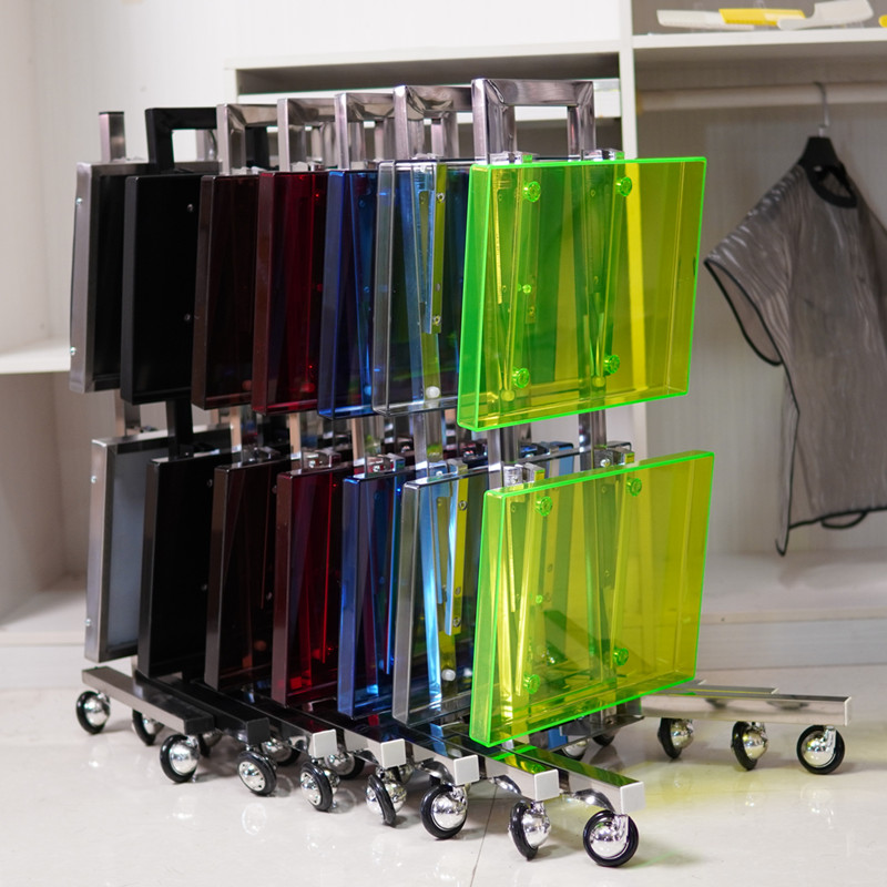 杠车美发工具车不锈钢美容美发店网红小推车发廊折叠专用烫染车