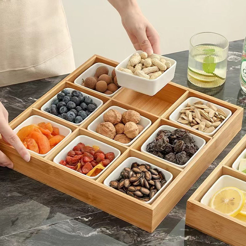 九宫格火锅托盘菜盘餐具分格点心果盘日式配菜围炉小吃零食拼盘