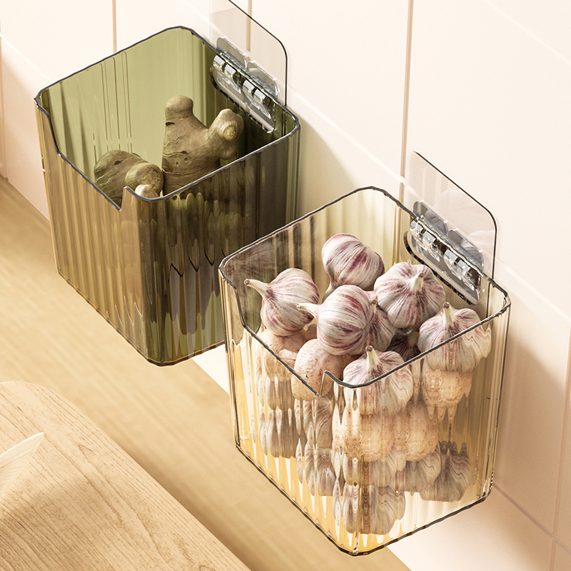 厨房收纳置物架葱姜蒜收纳盒厨房置物架姜蒜收纳篮卫生间置物架